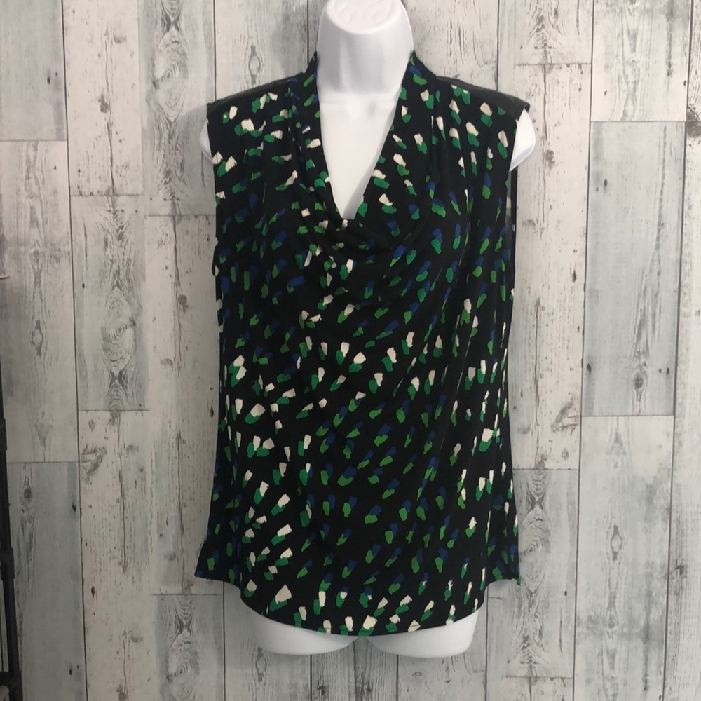 Chaus Slouching Neck Synthetic Leather Top Small